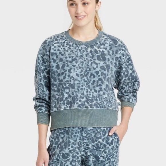 Joylab Tops | Target Cheetah Crewneck Sweatshirt | Color: Blue/Green | Size: S | Pm-83132681's Closet